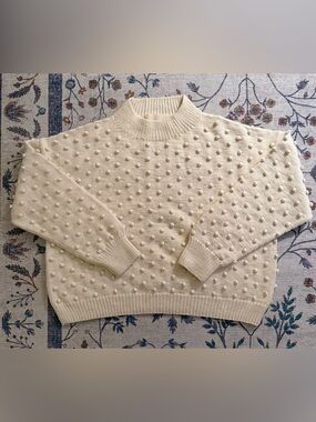 Misha & Puff Popcorn Sweater Winter Cream Size 2